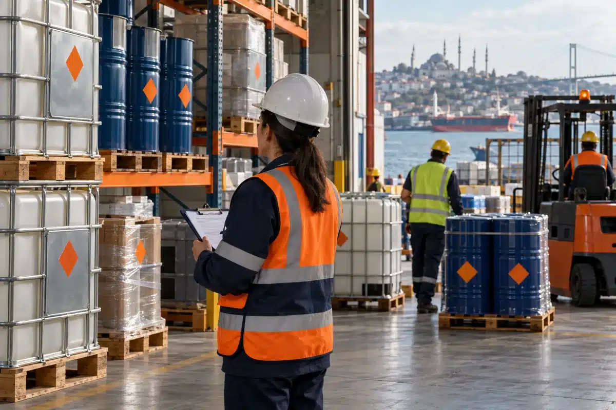 TMGD danışmanlık kapsamında depoda tehlikeli madde ambalaj kontrolü