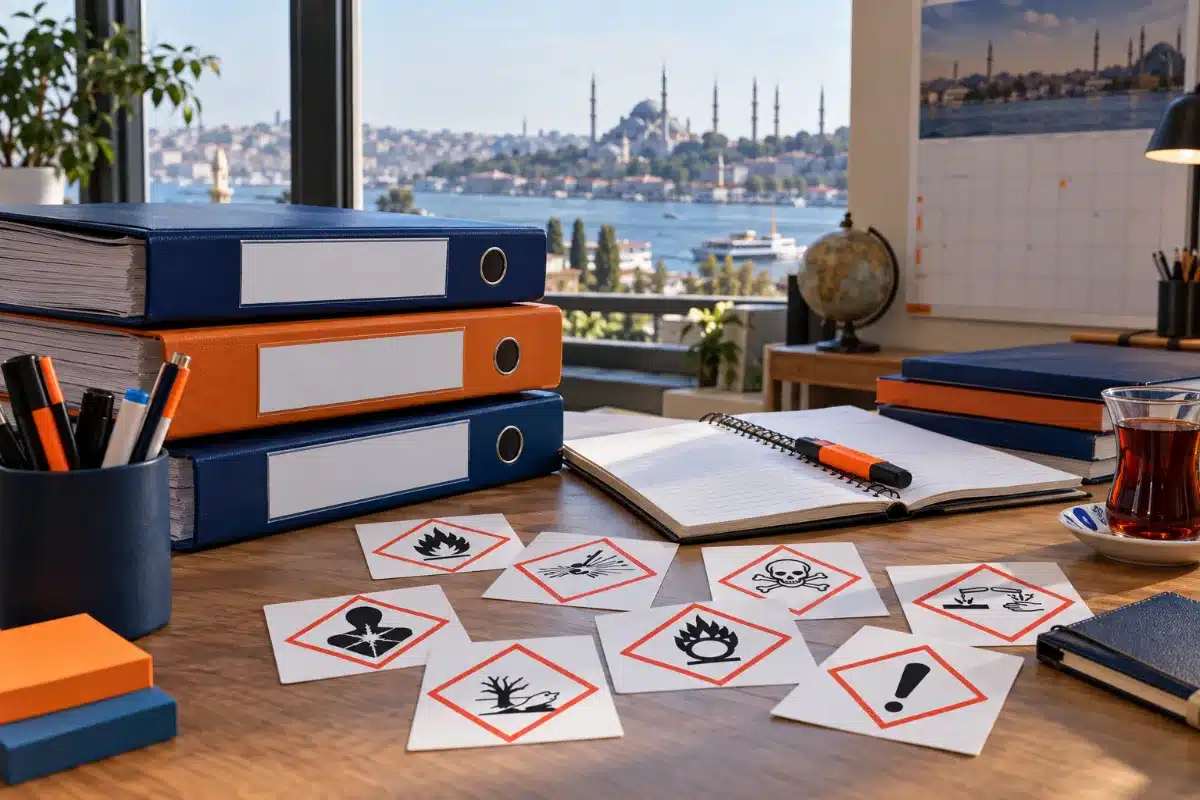 TMGD sınavına hazırlık için mevzuat kitapları ve çalışma masası